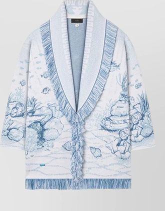 Alanui ocean inspired wool cardigan belt