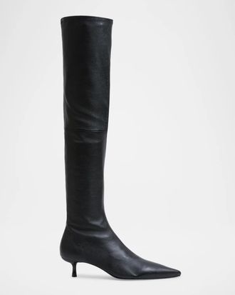 SIMKHAI 35mm Joni Stretch Leather Over-The-Knee Boots
