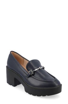 Journee Collection Kezziah Platform Loafer Pump in Navy at Nordstrom Rack, Size 9.5