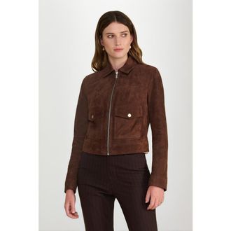 FURNIQ Isabella Suede Jacket in Chestnut at Nordstrom, Size Medium