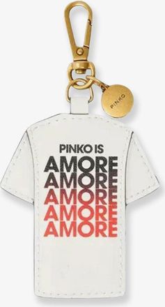 Pinko Womens Keychain Amore Leather White Hair Accessories