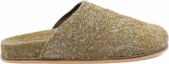 Intentionally blank Womens Agatha Brushed Suede Slip On Mules In Khaki