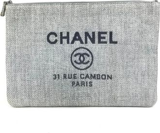 Chanel Pre-owned Clutches, female, Blue, Size: ONE SIZE Pre-owned Canvas chanel-bags