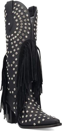Dingo Show Pony Fringe & Rhinestone Western Boot in Black at Nordstrom, Size 9.5