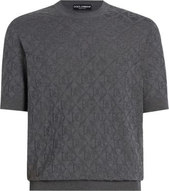 Dolce & Gabbana Stijlvolle Gebreide Trui - Heren - Ronde hals truien - Grijs - M - Truien & Vesten