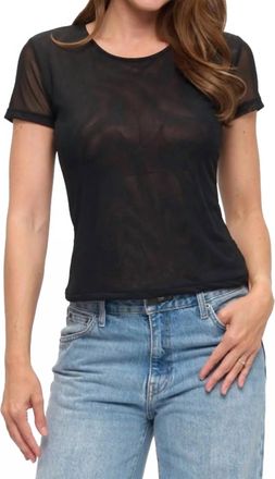 Ariella Short Sleeve Mesh Tee In Black