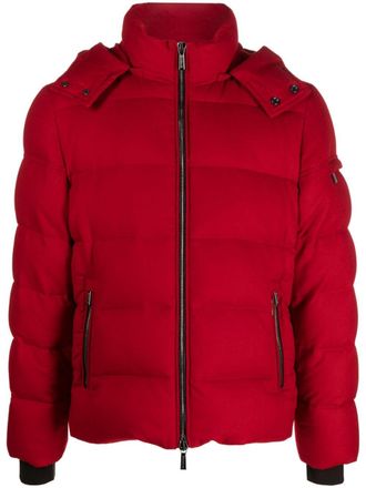Moorer Brett hooded down jacket - Red