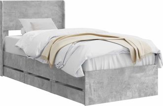 vidaXL Estructura De Cama Con Almacenamiento Y Cabecero Gris Hormig&oacute;n Vidaxl