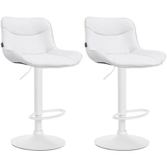 Clp Set di 2 sgabelli da bar in similpelle Vonore bianco bianco