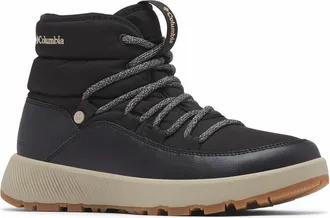 Columbia Snowboots COLUMBIA SLOPESIDE VILLAGE OMNI-HEAT MID, Damen, Gr. 38,5, schwarz (schwarz, silber sage), Leder, Textil, Schuhe Snowboots, gef&uuml;ttert