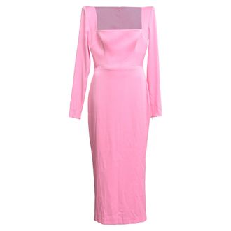 Alex Perry Mercer Portrait Dress in Pink Satin