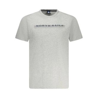 North Sails T-Shirts, male, Gray, XL, Bold Print Crew Neck T-Shirt