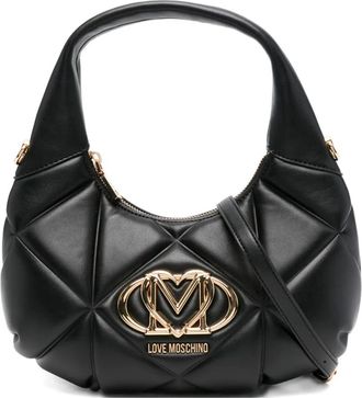 Love Moschino Borsa a spalla con placca logo - Nero