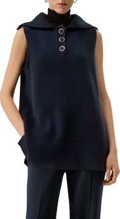 LilySilk Vintage-Inspired Sleeveless Sailor Collar Sweater