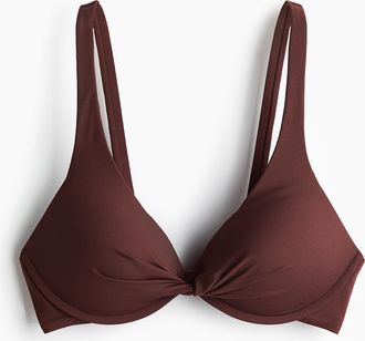 H&M Push-up-Bikinitop - Dunkelbraun