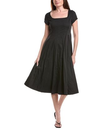 Ellen Tracy Stretch Poplin Cap Sleeve Paneled Dress