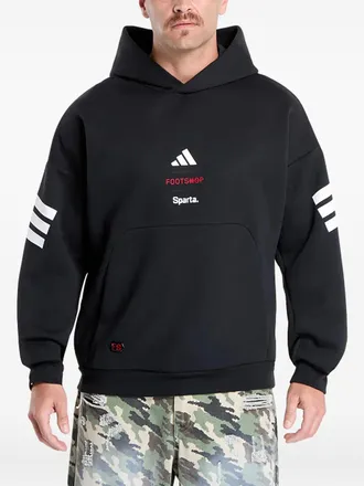 adidas x Footshop x Sparta stripes hoodie - unisex - Recycled Polyester/Cotton - L - Black