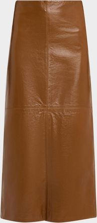 A.L.C. Marta Leather Midi Skirt