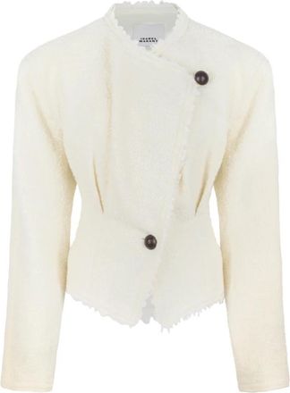 Isabel Marant Textured Tailored Jacket - Dames - Blazers - Beige - XS - Leer - Jassen