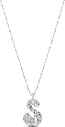 SHYMI Initial Retro Pendant Necklace in Silver at Nordstrom