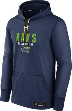 Nike Mens Tampa Bay Rays Authentic Collection Nike Therma MLB Pullover Hoodie in Blue | NAC30HW3TPA-8KL