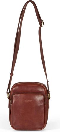 Howard London Bruine leren crossbodytas - Heren - Schoudertassen - Bruin - ONE Size - Leer - Tassen