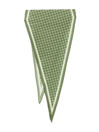 Tagliatore geometric-print scarf - men - Silk/Cotton - One Size - Green