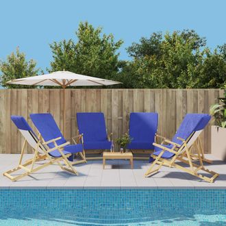 vidaXL Toallas De Playa 6 Uds Tela Azul Klein 400 G/m&sup2; 60x135 Cm Vidaxl