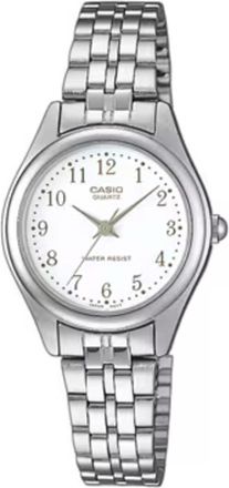 Casio Womens Silver Stainless Steel Watch with White Dial - LTP-1129A-7B