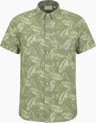 Mountain Warehouse Mens Mountain Warehouse Mens Tropical Short-Sleeved Shirt - Green - Size: 46/Regular