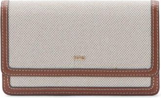 Mango Textured Flap Wallet on a Chain in Beige at Nordstrom