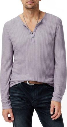 John Varvatos Araujo Regular Fit Rib Henley in Dry Fig Heather at Nordstrom, Size Xx-Large