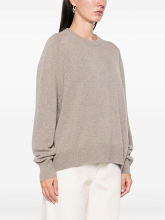 Soft Goat Wool Crewneck Sweater - Beige