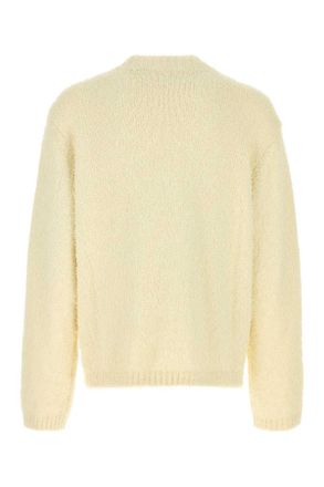 S&eacute;fr Mens Ivory Cotton Blend Oversize Odilon Sweater Cream Exterior: Tencel Maglieria