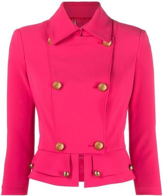 Elisabetta Franchi double-breasted jacket - women - Elastane/Polyester/Polyester/Elastane - 40 - Pink