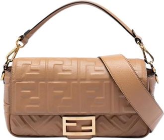 Fendi Pre-owned Shoulder Bags, female, Brown, Size: ONE SIZE Pre-owned The Baguette Satchel