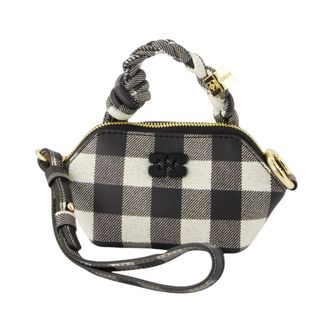 Ganni Keyrings, female, Black, Size: ONE SIZE Black Leather Nano Keyring