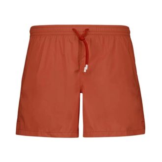 Fedeli Beachwear, male, Orange, 2XL, Quick-Dry Dark Orange Swim Shorts