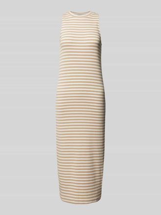 QS by s.Oliver Midikleid mit Rundhalsausschnitt in Beige, Größe XL