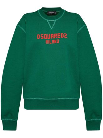 スウェット・トレーナー DSQUARED2 WASHED GREEN SWEATSHIRT WITH LOGO Dsquared2: Green Crew Neck Sweaters now up to −85% | Stylight