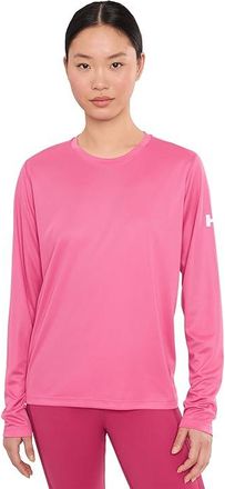 Helly Hansen HH Tech Crew Long Sleeve 2.0 Womens Clothing Cascadia Pink : MD, Polyester