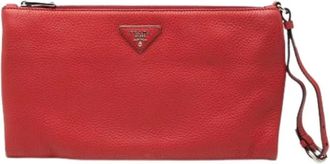 Prada Pre-owned Vintage Clutch - Dames - Vintage Clutch - Rood - ONE Size - Leer - Vintage