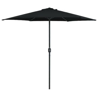 vidaXL Sombrilla De Jard&iacute;n Con Palo De Aluminio Negra 270x246 Cm Vidaxl