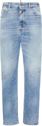 Dsquared2 Blauwe Denim Jeans met Whiskering Effect - Heren - Regular Fit Jeans - Blauw - XL - Denim - Jeans