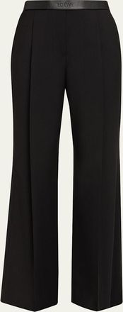 Loewe Leather Logo-Band Straight-Leg Tailored Trousers
