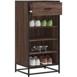 vidaXL Scarpiera Rovere Marrone 48x38x97,5 cm in Legno Multistrato - Vidaxl