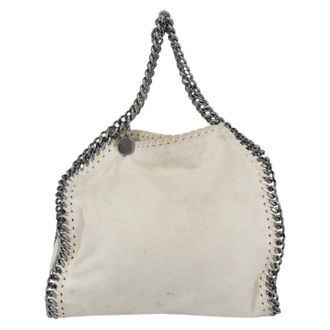 Stella McCartney Stella Mccartney Falabella Fold Over Crossbody Bag Shaggy Deer White Polyester Handbag (Pre-Owned)