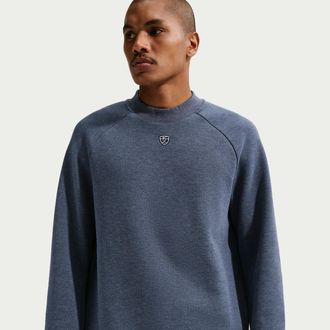 Nike Mens Par Therma-FIT Golf Crew-Neck Top in Blue | IQ4040-419