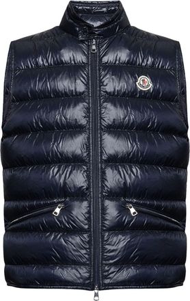 Moncler Blue Quilted Vest With Logo