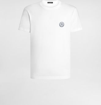 Dolce & Gabbana Short-sleeved T-shirt With Dg Embroidery - Man T-shirts And Polos White 44